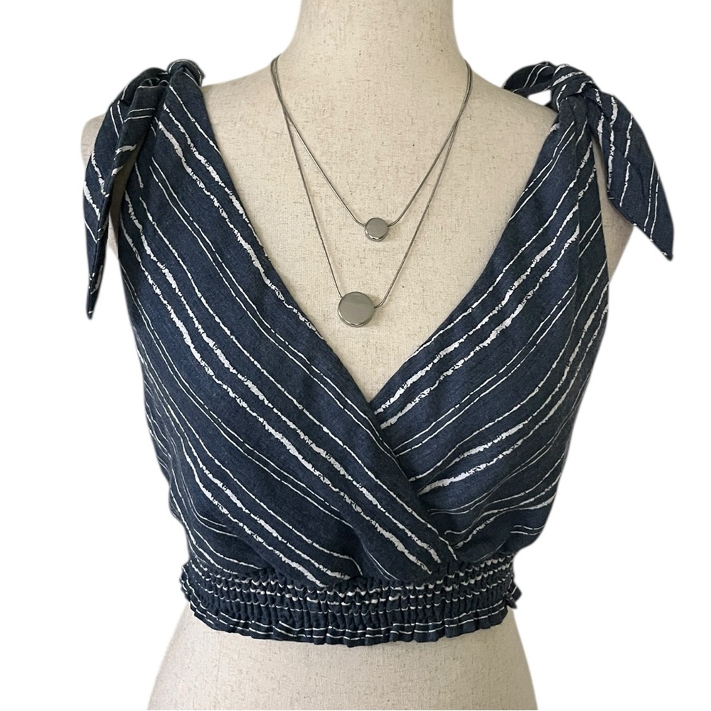Vintage Havana Tie Shoulder Crop Top